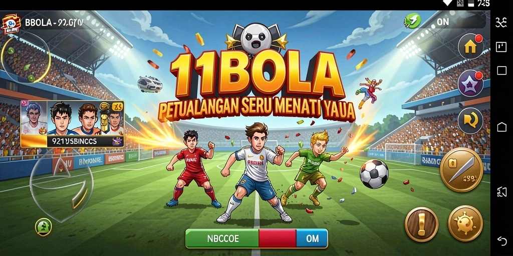 Tampilan gameplay adventure yang menakjubkan dalam 11BOLA.