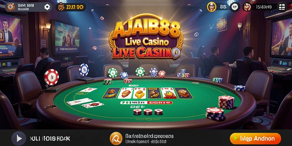 Gameplay seru AJAIB88 dengan dealer langsung dan interaksi sosial.