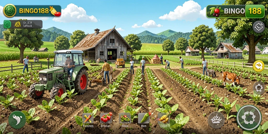 Screenshot BINGO188 menampilkan keseruan gameplay berkebun.