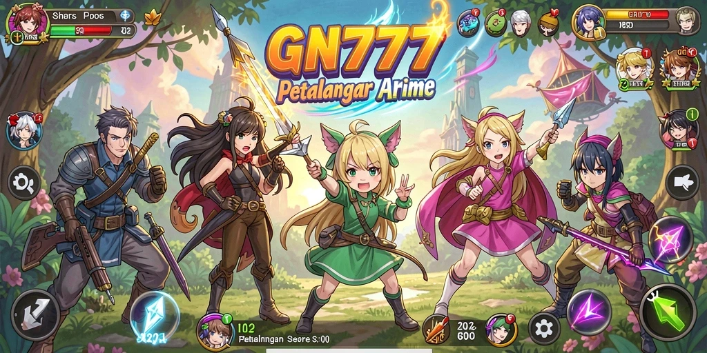 Tangkapan layar gameplay seru dalam GN777 yang menampilkan aksi karakter anime.