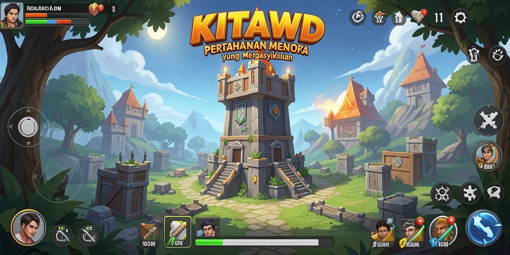Tampilan gameplay KITAWD yang mendebarkan dan strategis dalam Tower Defense.