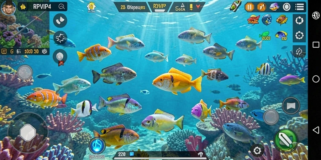 Tampilan gameplay RPVIP4 yang seru dalam aksi Tembak Ikan.