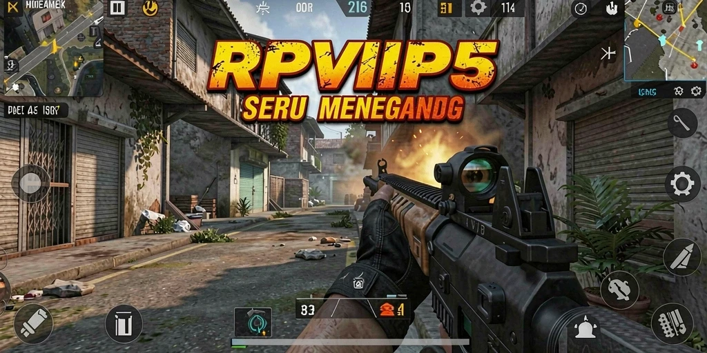 Tampilan aksi intens dalam gameplay RPVIP5 dengan grafik tajam.