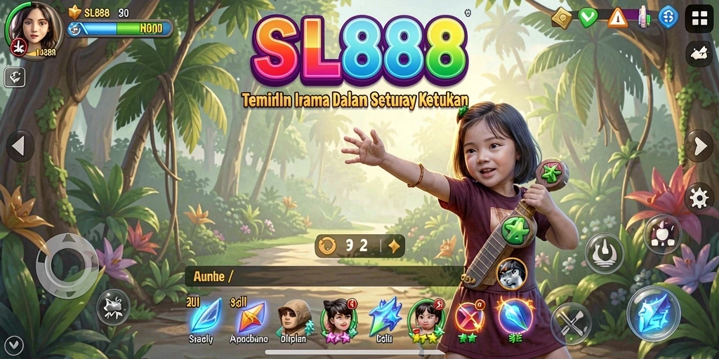 Tampilan layar game SL888 dengan berbagai pilihan lagu dan mode permainan.